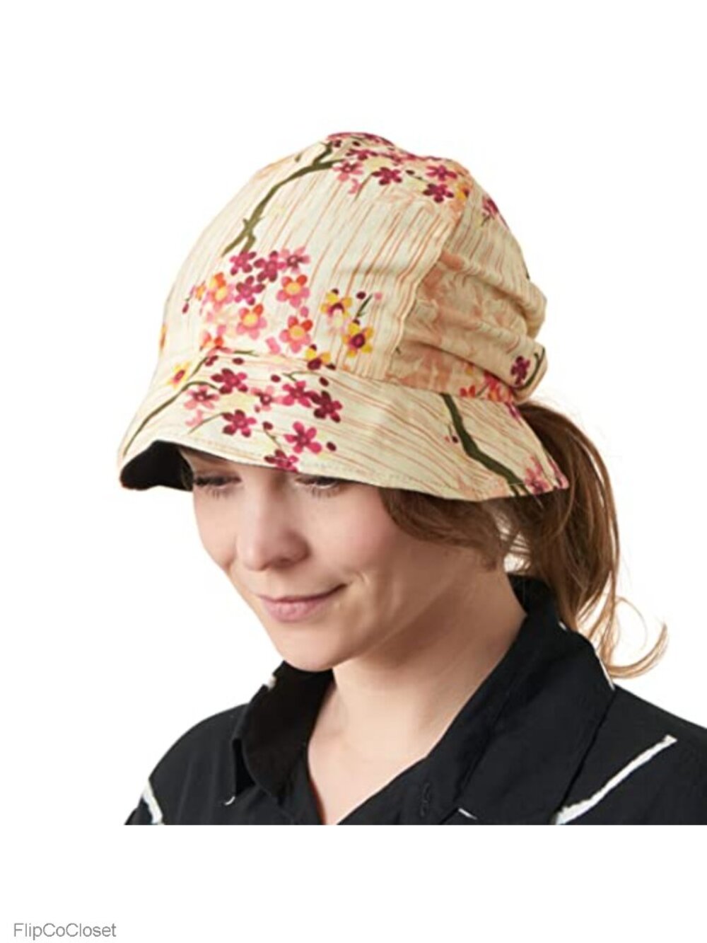 Women's Foldable Sun Hat UPF 50 Organic Cotton Floppy Bucket Chemo Cap